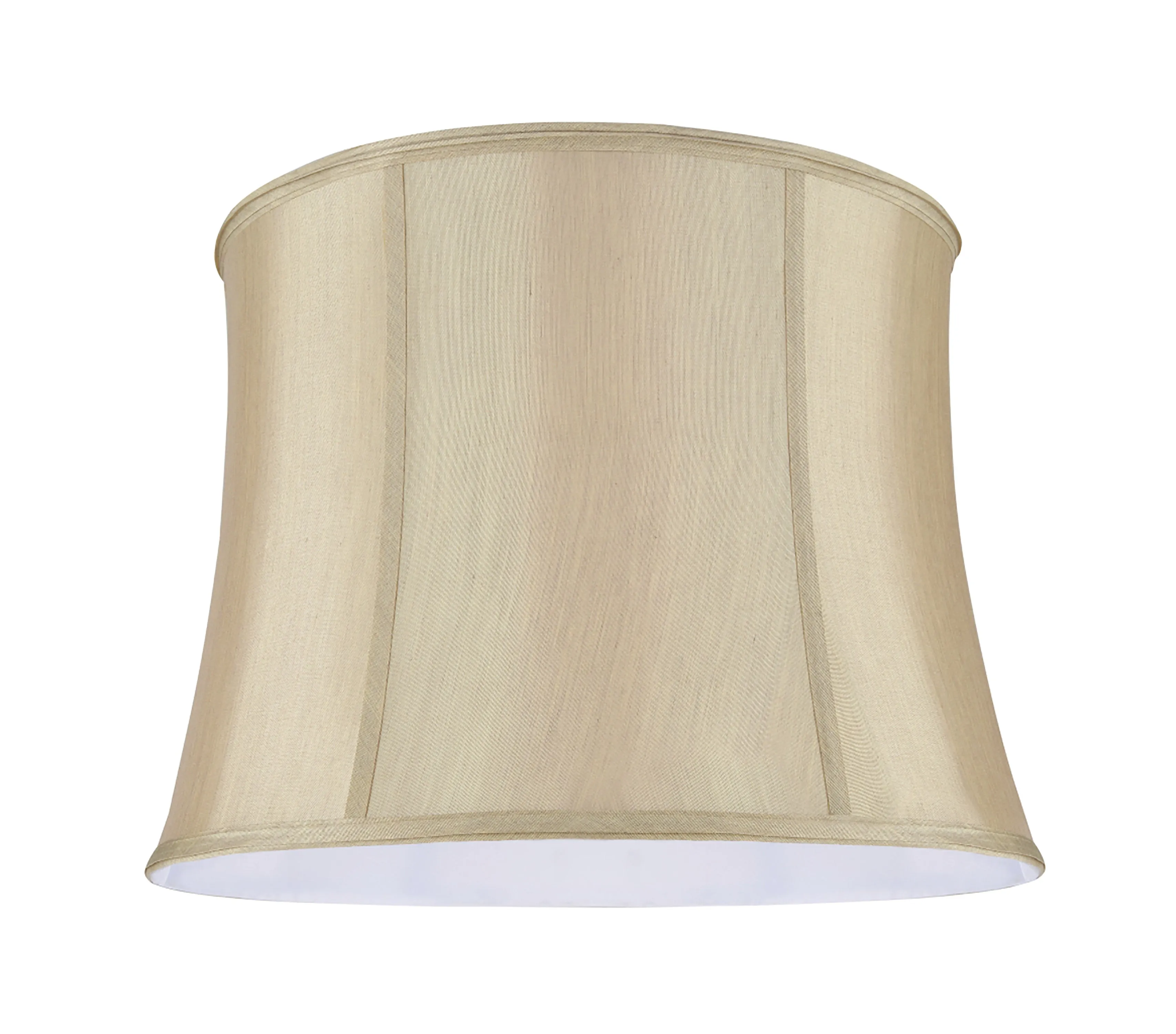 # 30021 Transitional Bell Shape Spider Construction Lamp Shade in Gold Taupe Faux Silk Fabric, 16" wide (14" x 16" x 12")