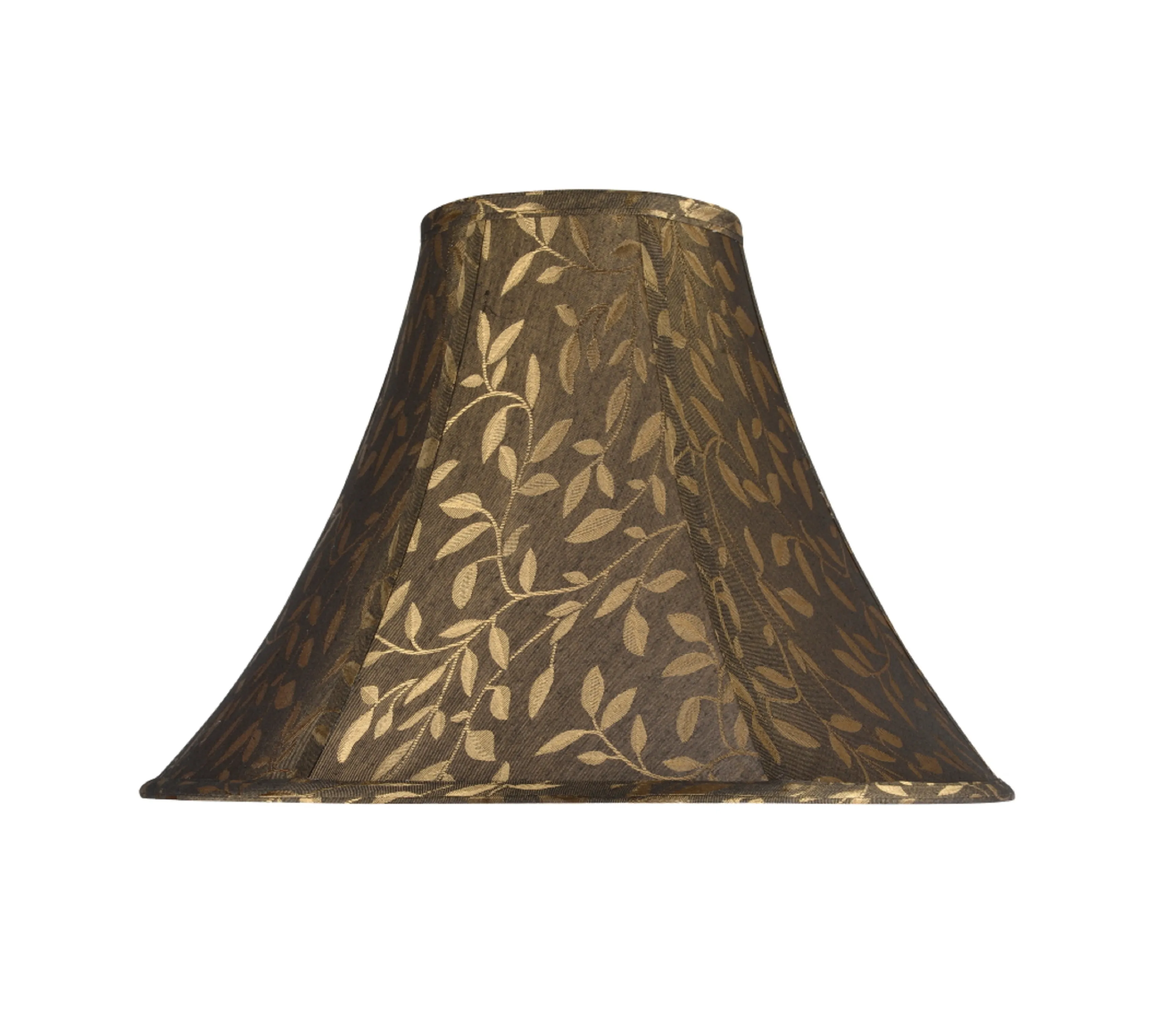 # 30046 Transitional Bell Shape Spider Construction Lamp Shade in Brown Textured Fabric, 16" wide (6" x 16" x 12")