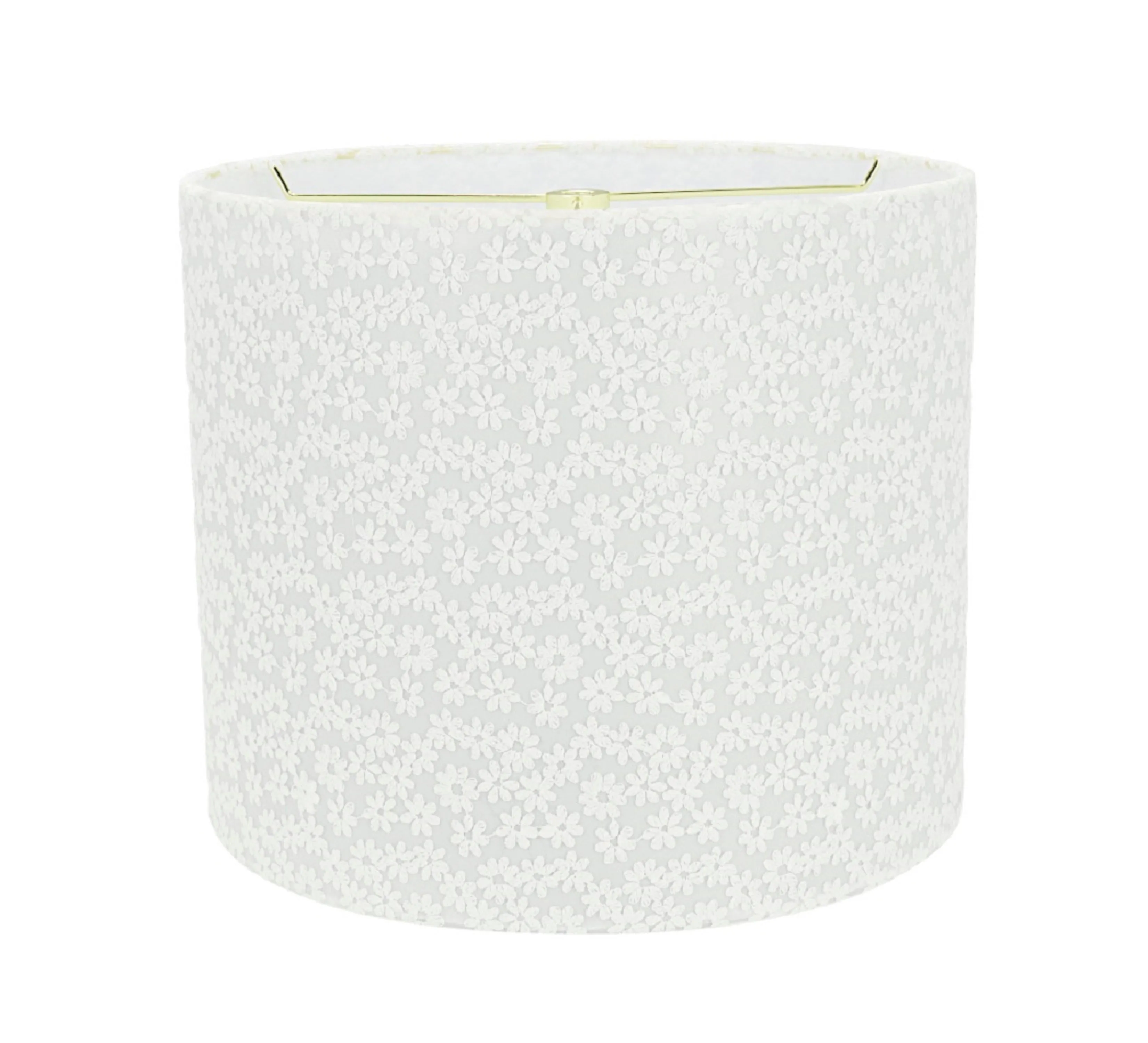 # 31094 Transitional Drum (Cylinder) Shaped Spider Construction Lamp Shade in White, 12" wide (12" x 12" x 10")