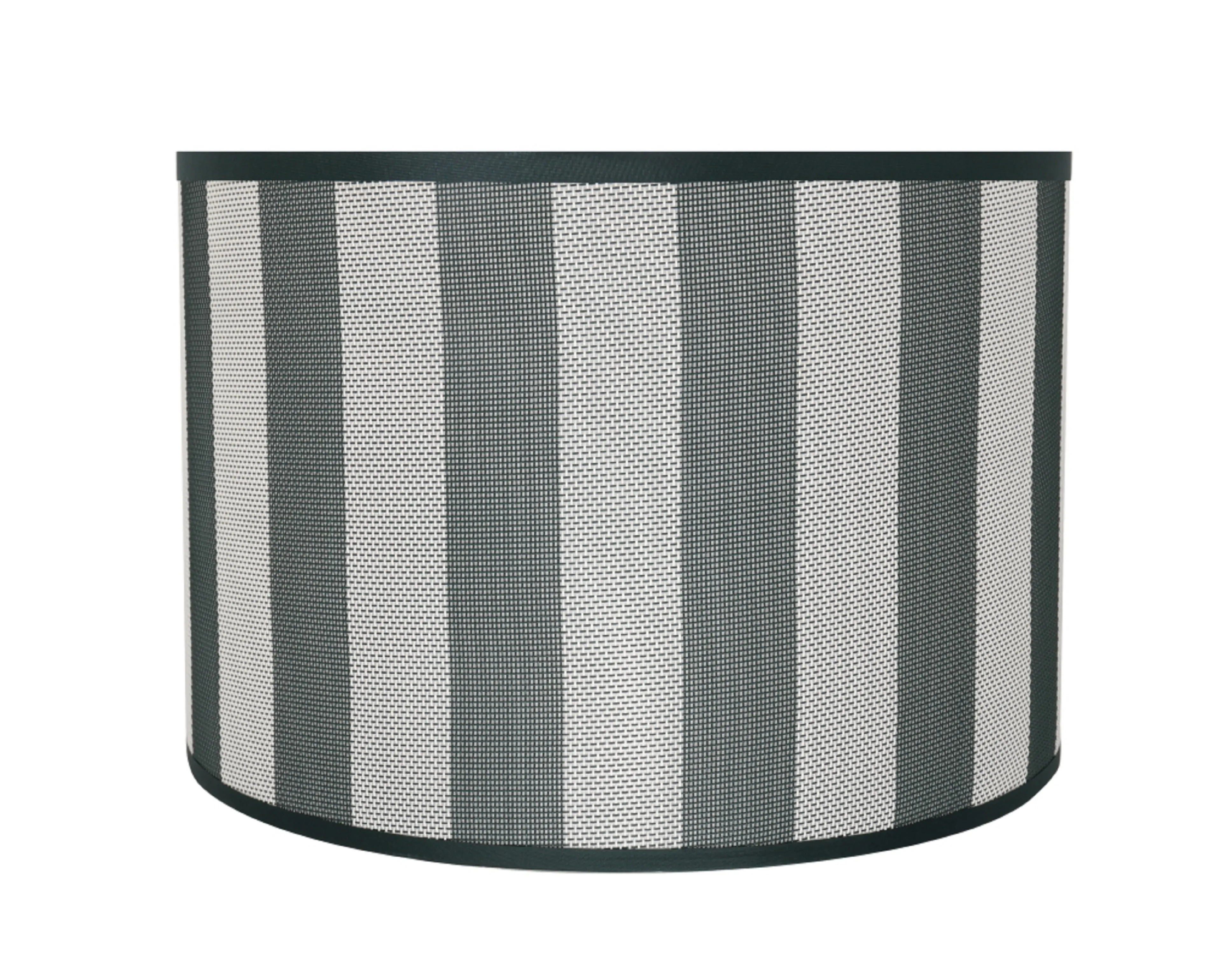 # 31161 Transitional Drum (Cylinder) Shaped Spider Construction Lamp Shade in Hunter Green & White Striped, 16" wide (16" x 16" x 11")