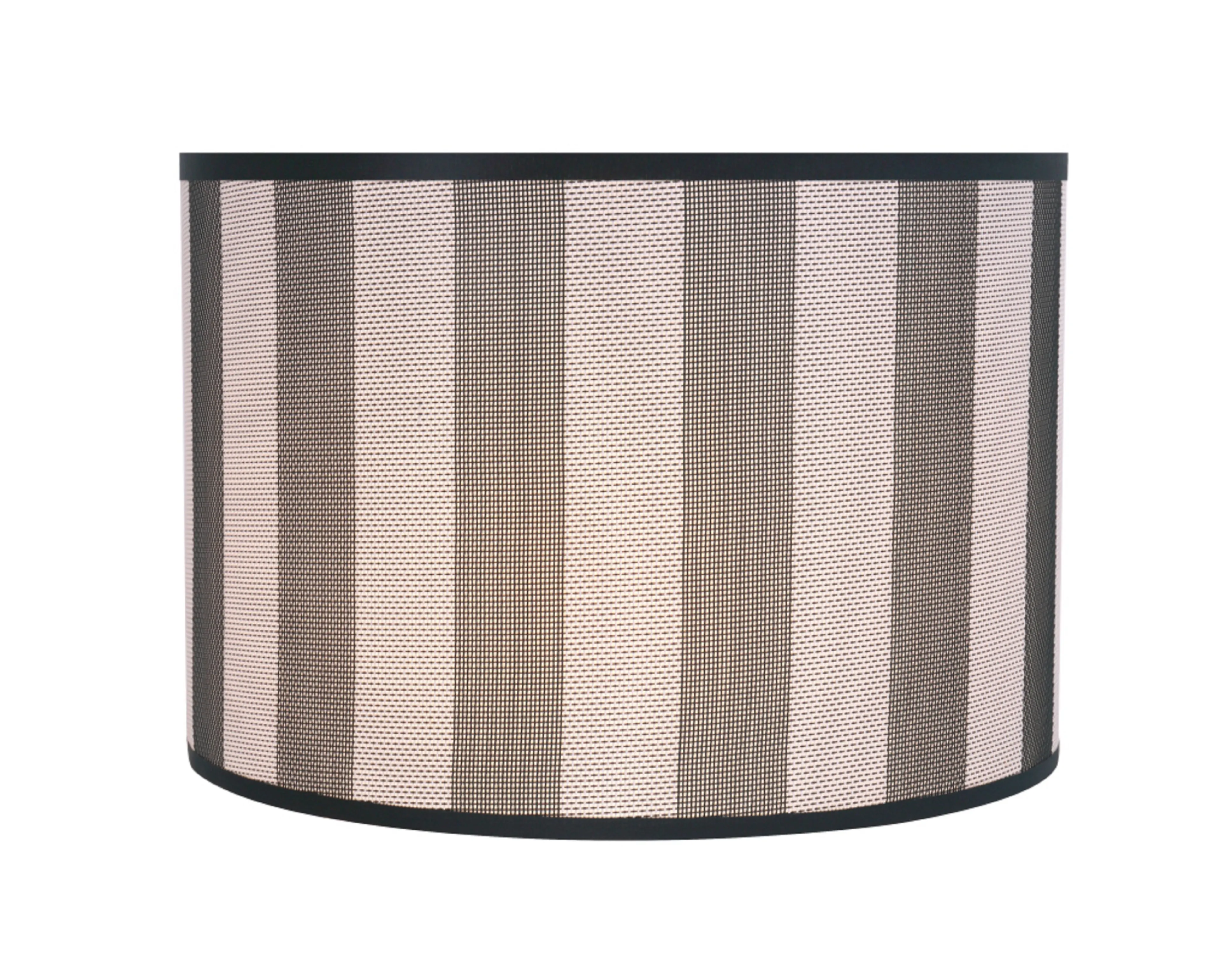 # 31161 Transitional Drum (Cylinder) Shaped Spider Construction Lamp Shade in Hunter Green & White Striped, 16" wide (16" x 16" x 11")