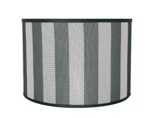# 31161 Transitional Drum (Cylinder) Shaped Spider Construction Lamp Shade in Hunter Green & White Striped, 16" wide (16" x 16" x 11")