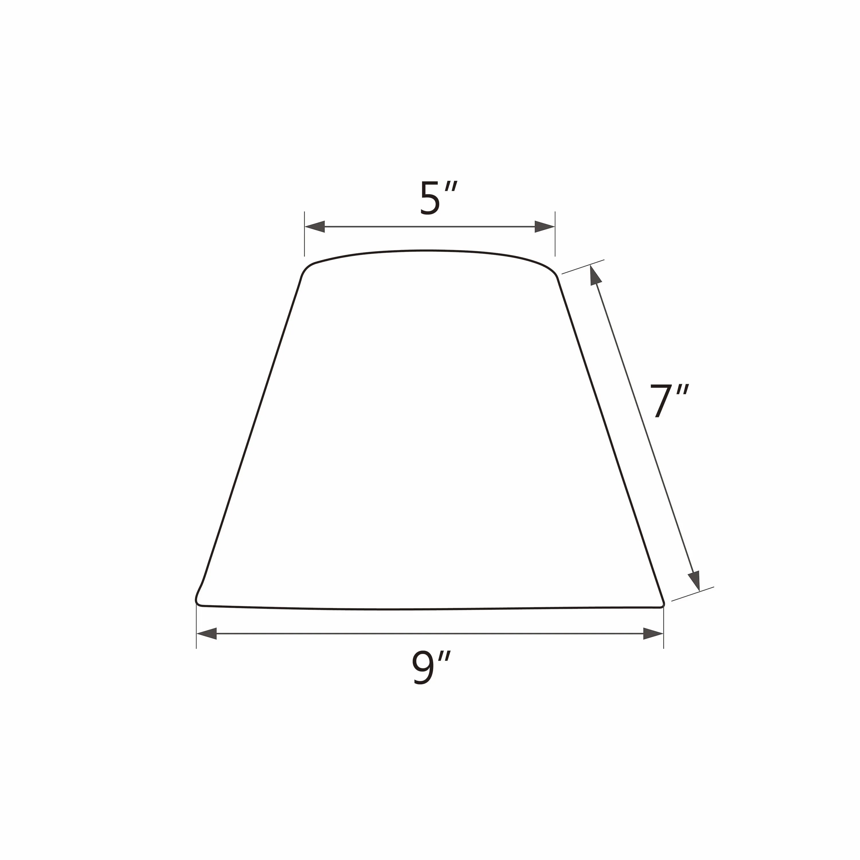 # 32029 Transitional Hardback Empire Shape Spider Construction Lamp Shade in Ivory Cotton Fabric, 9" wide (5" x 9" x 7")