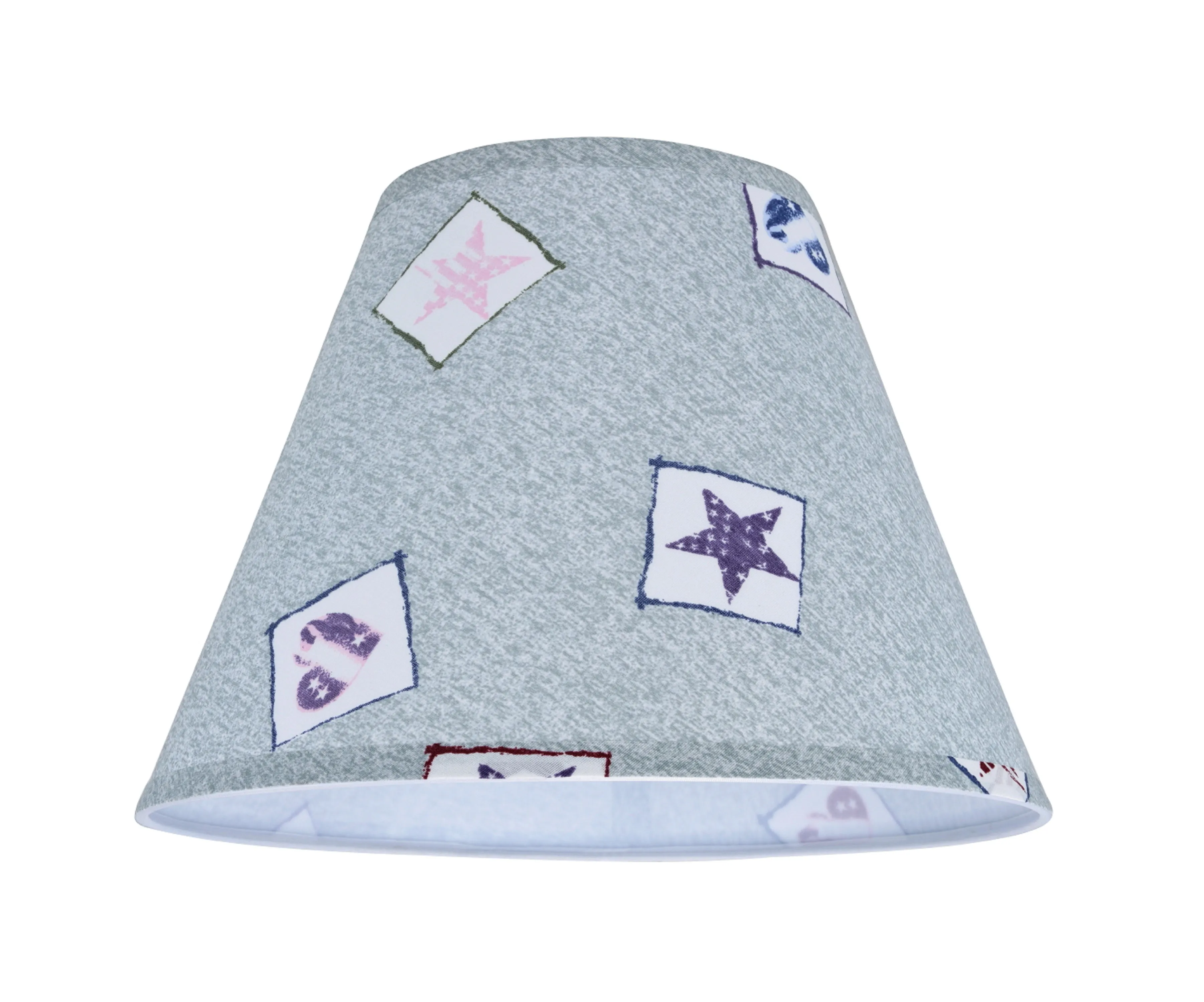 # 32191 Transitional Hardback Empire Shape Spider Construction Shade, Light Blue & Patriotic Accents, 12" wide (6" x 12" x 9")