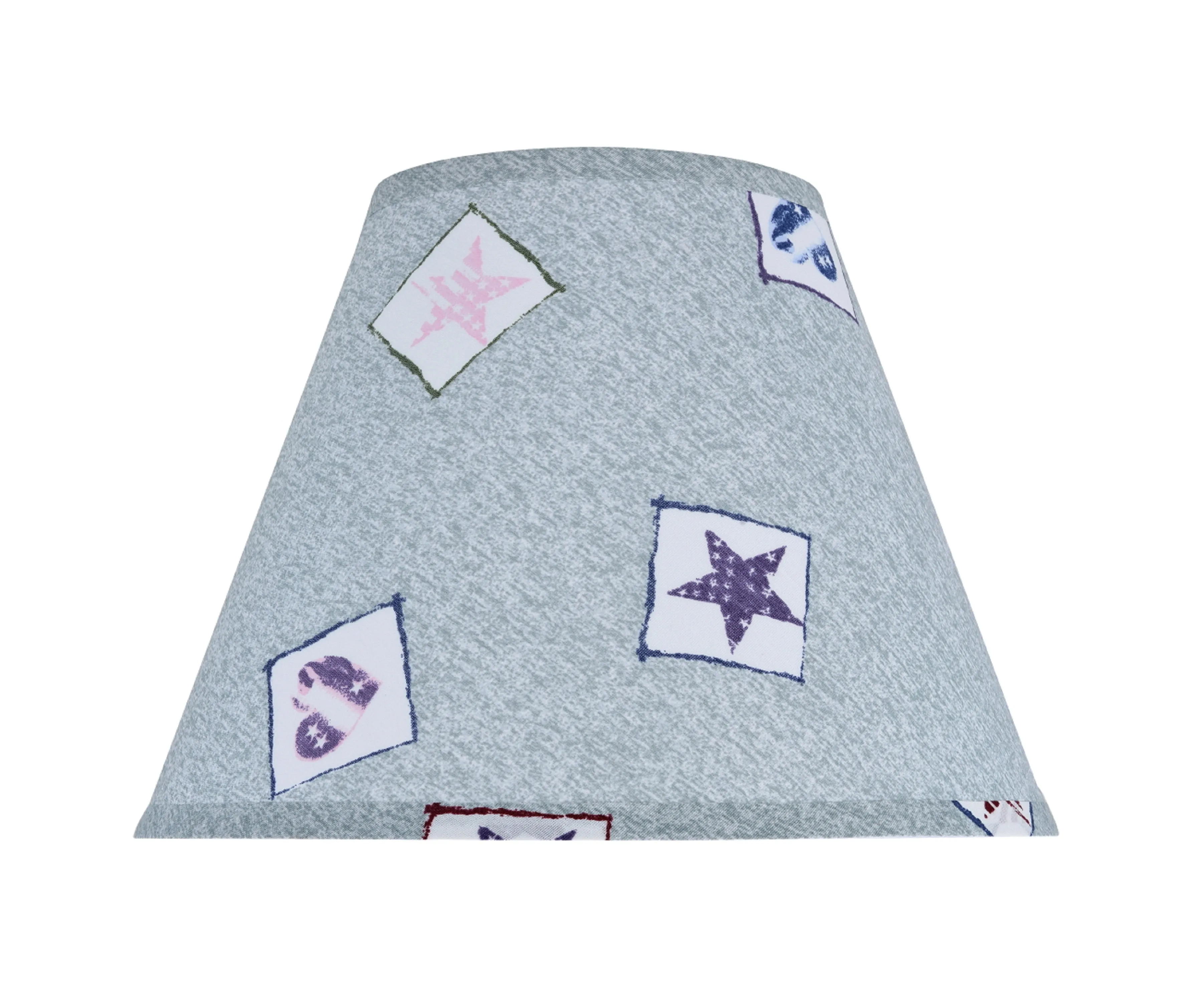 # 32191 Transitional Hardback Empire Shape Spider Construction Shade, Light Blue & Patriotic Accents, 12" wide (6" x 12" x 9")