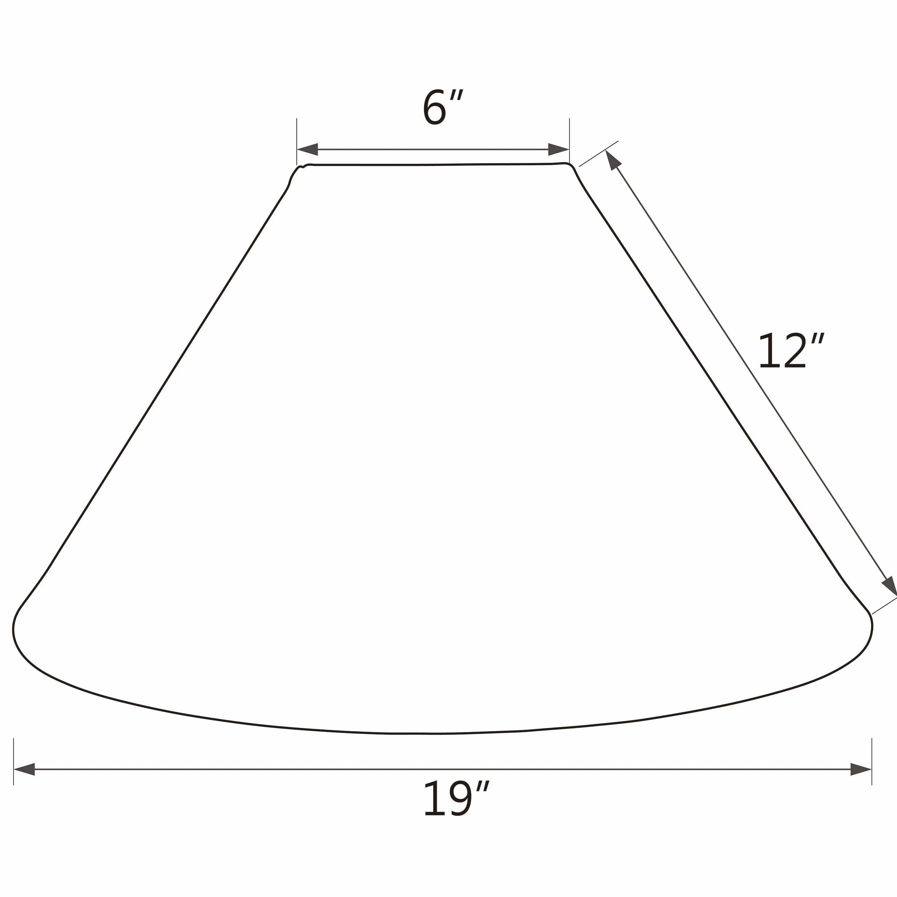 # 32203 Transitional Hardback Empire Shaped Spider Construction Lamp Shade in Grey & Black, 19" wide (6" x 19" x 12")