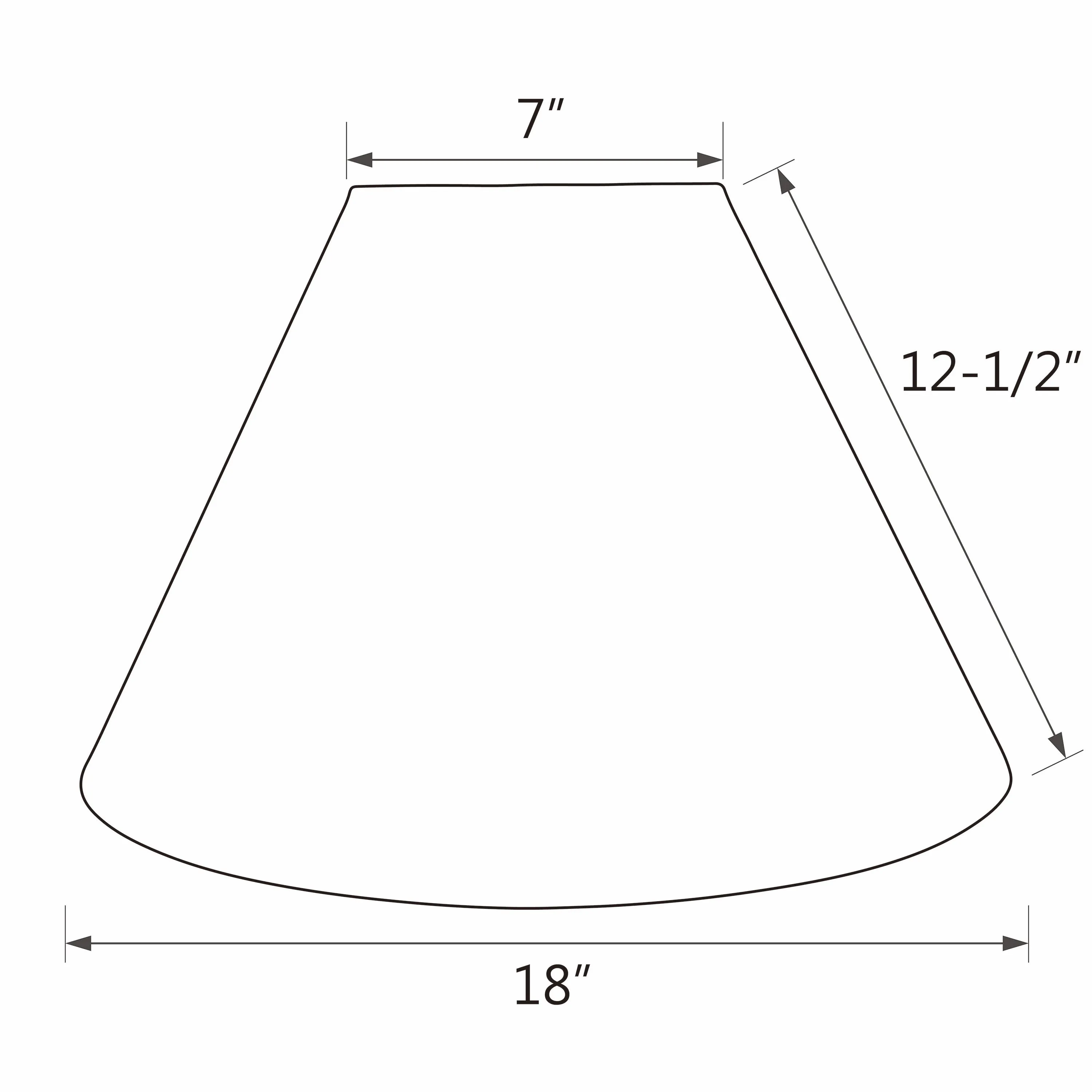 # 32771 Transitional Hardback Empire Shaped Spider Construction Lamp Shade in Eggshell, 18" wide (7" x 18" x 12 1/2")