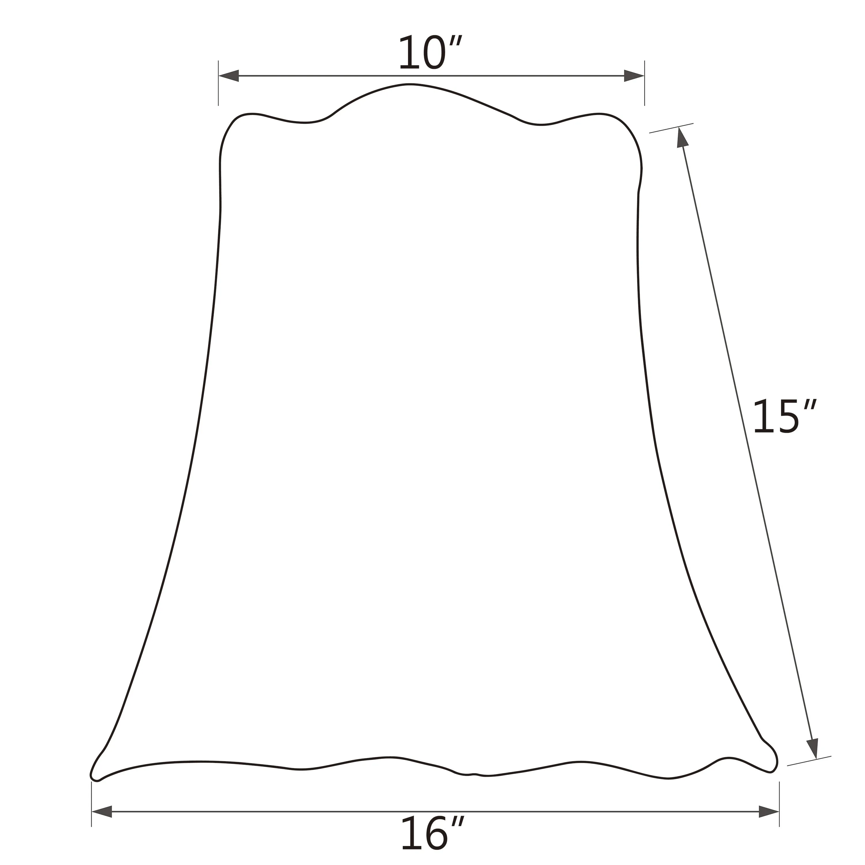 # 34064 Transitional Scallop Bell Shape Spider Construction Lamp Shade in Off White, 16" wide (10" x 16" x 15")