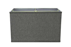 # 36007 Transitional Rectangular Hardback Shape Spider Construction Lamp Shade in Grey, (8"   16") wide, (8"   16") x (8"   16") x 10"