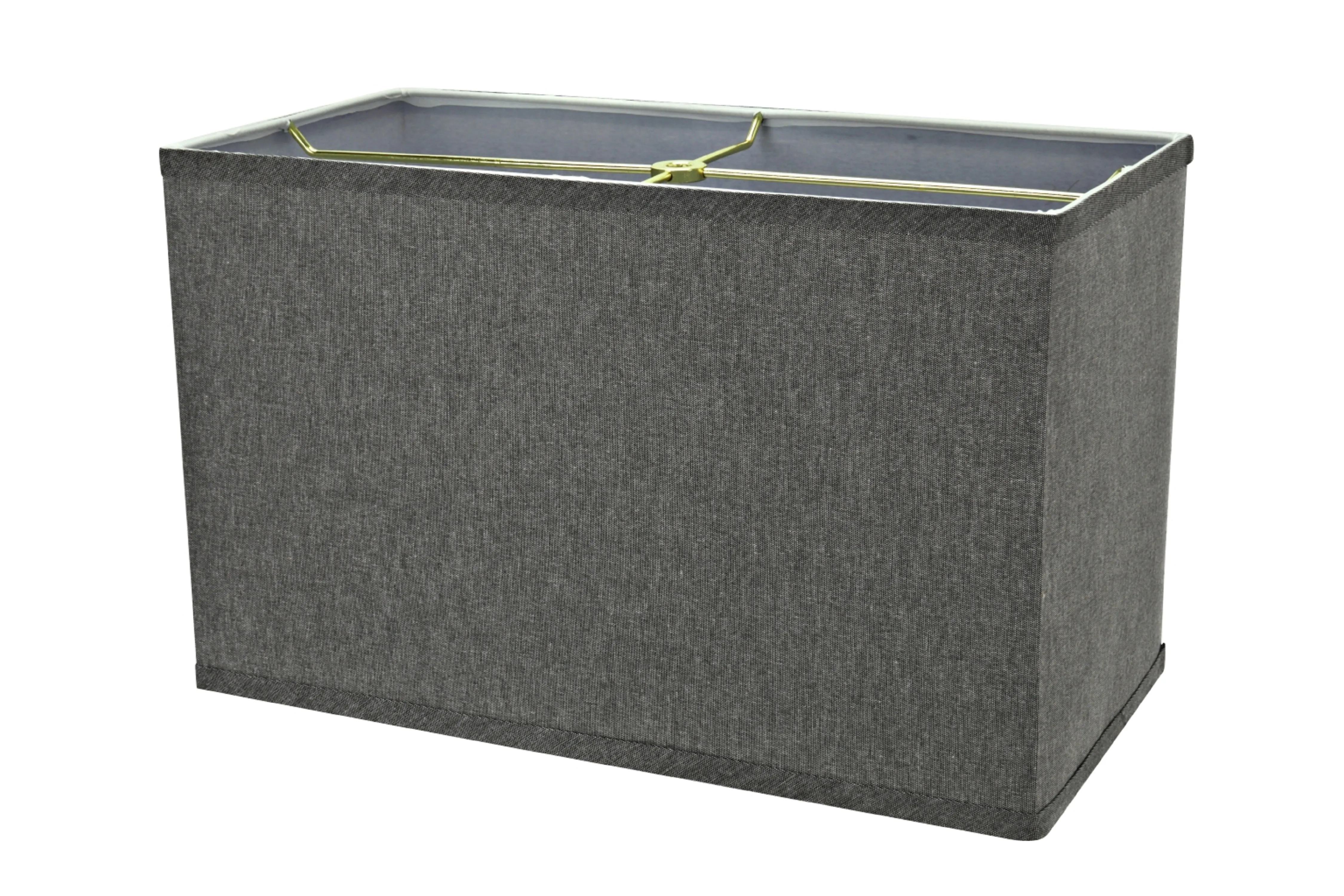 # 36007 Transitional Rectangular Hardback Shape Spider Construction Lamp Shade in Grey, (8"   16") wide, (8"   16") x (8"   16") x 10"