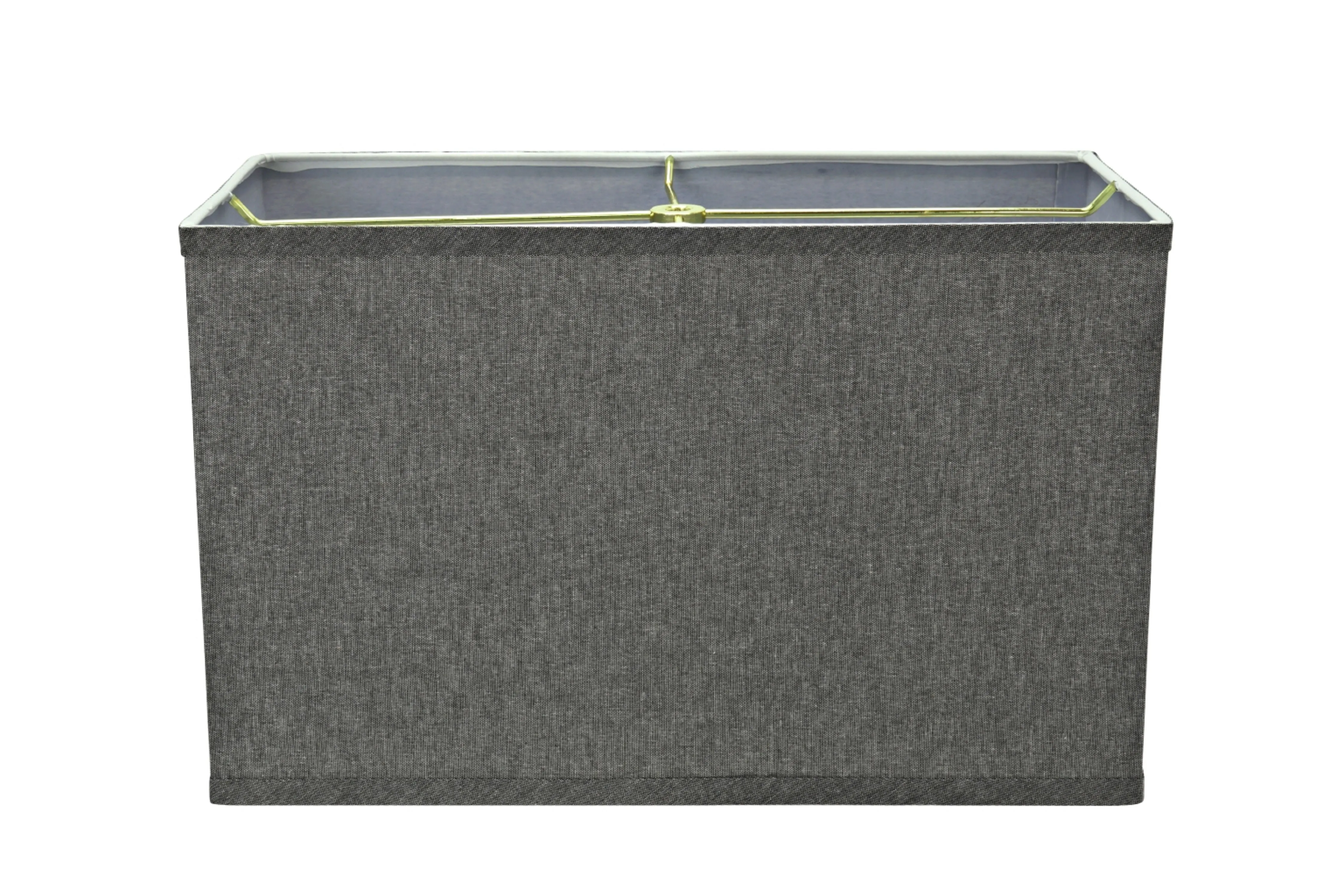 # 36007 Transitional Rectangular Hardback Shape Spider Construction Lamp Shade in Grey, (8"   16") wide, (8"   16") x (8"   16") x 10"