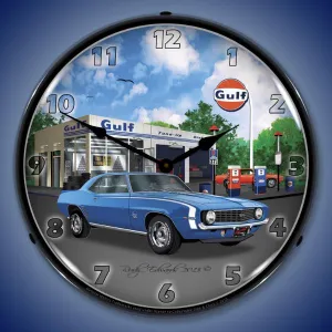 1969 1st Generation Camaro SS Gulf Lighted Clock