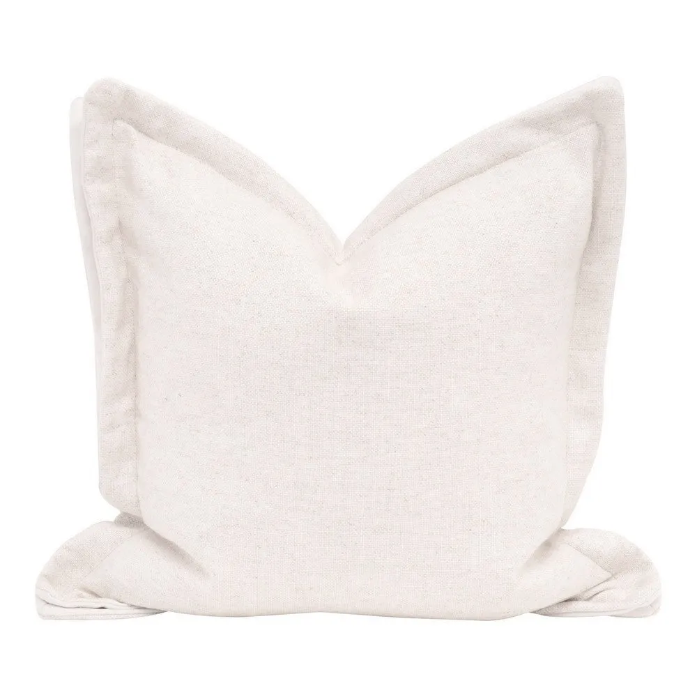 22 Inch Set of 2 Accent Throw Pillow, Textured Polyester, Cream White By Casagear Home