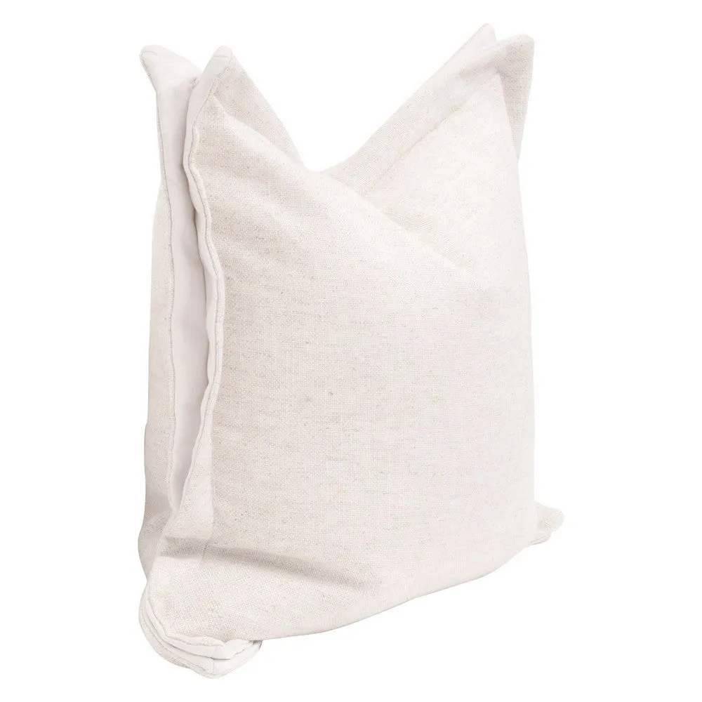 22 Inch Set of 2 Accent Throw Pillow, Textured Polyester, Cream White By Casagear Home