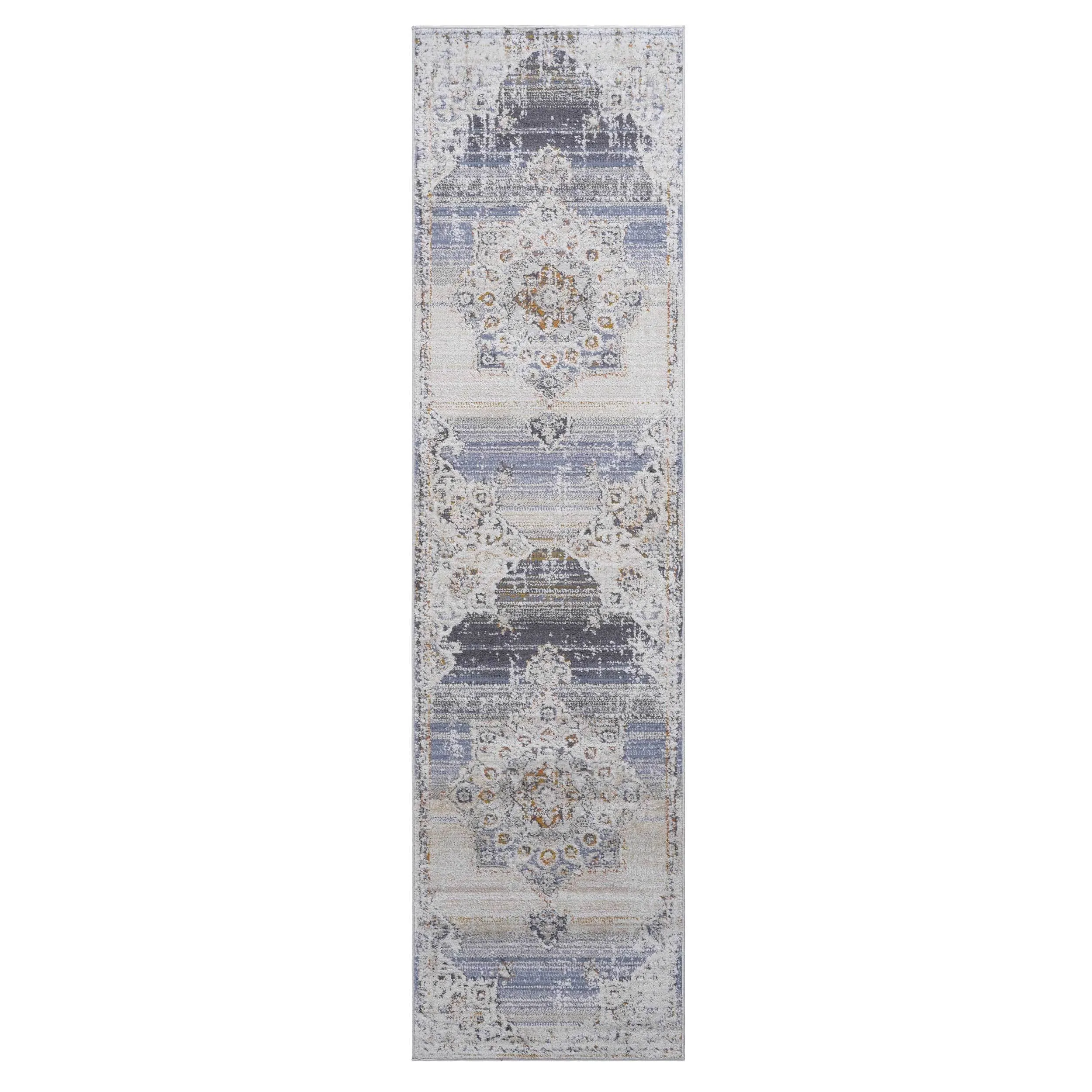 2X8 Cream/Gold /Medallion Non-Shedding Living Room Bedroom Dining Home Office Stylish and Stain Resistant Area Rug