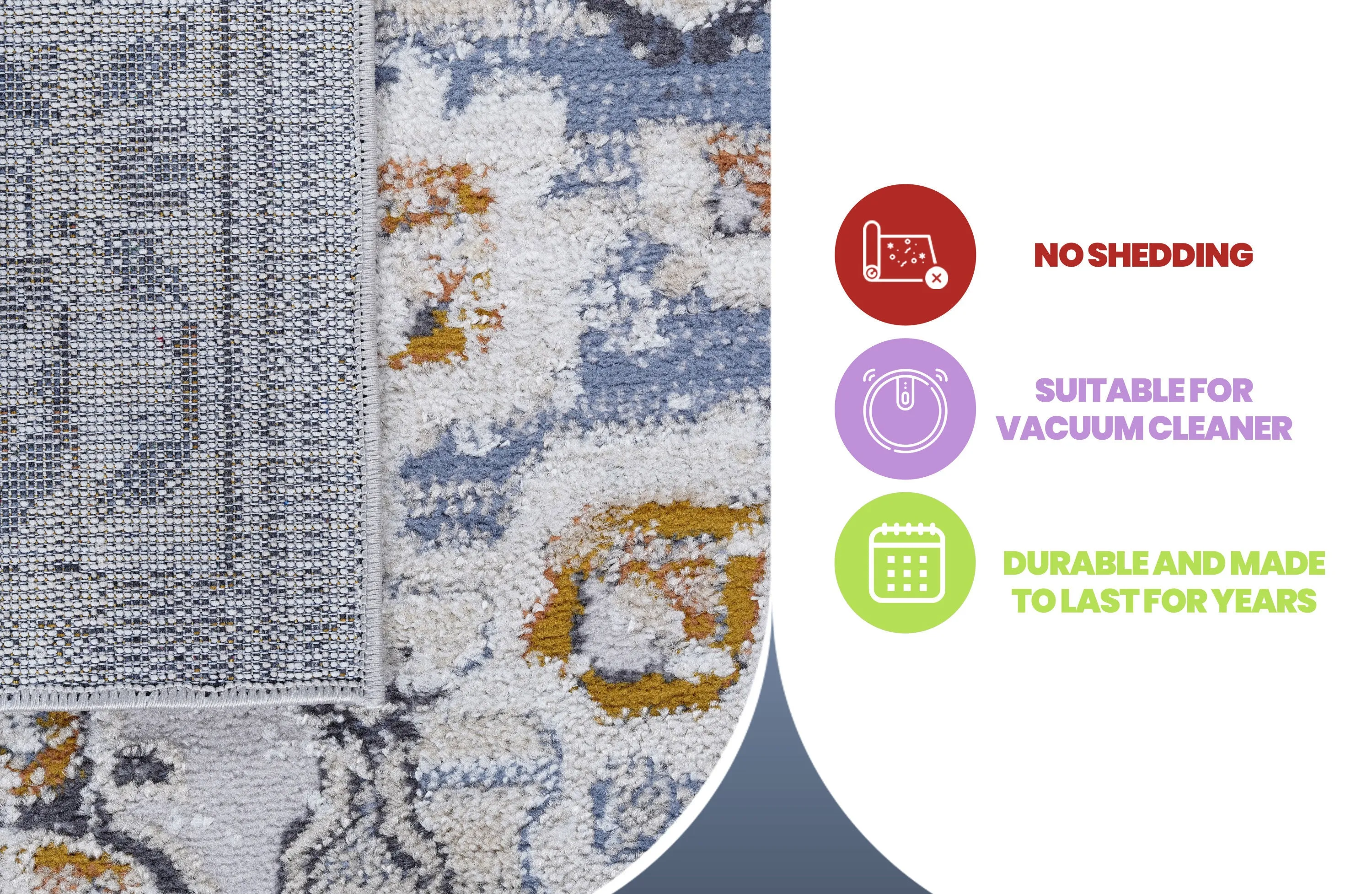 2X8 Cream/Gold /Medallion Non-Shedding Living Room Bedroom Dining Home Office Stylish and Stain Resistant Area Rug