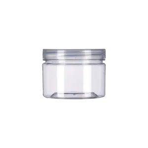 300ml PET Cosmetic Jar with Lid Crystal Clear