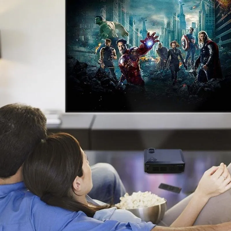 4 Lcd Display Smart Projector 800X400P Remote Av / Vga / Hdmi / Usbx2 / Tf / Audio