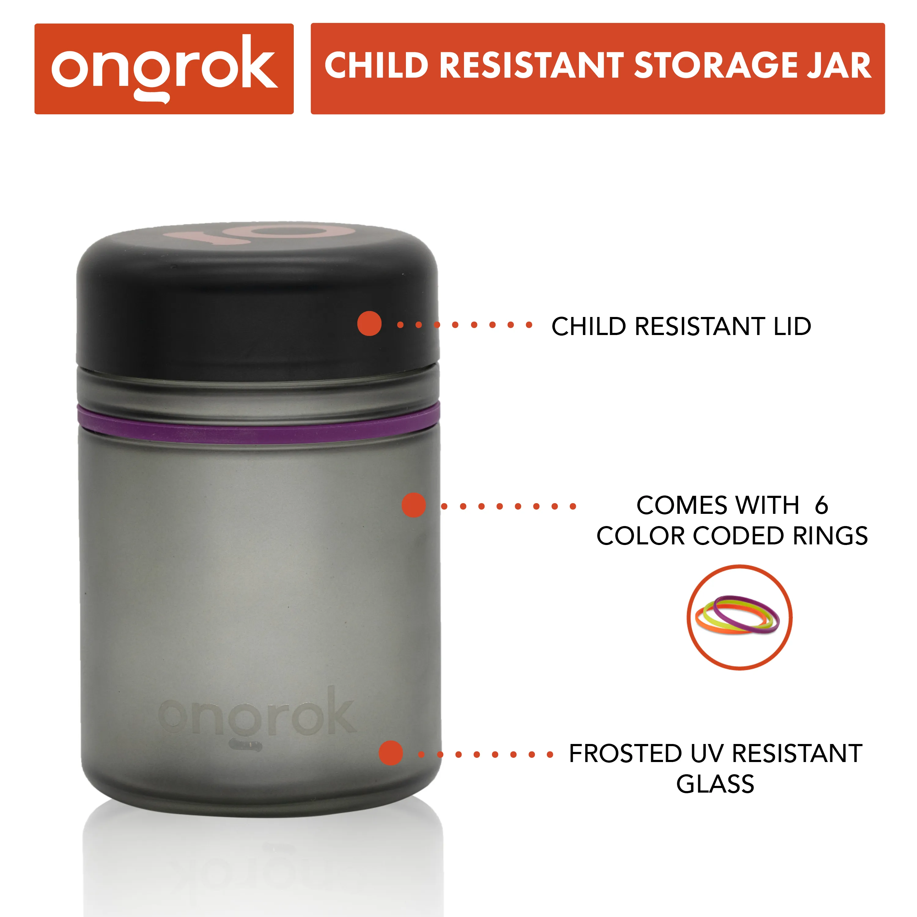 500ml Child Resistant Jars, 2 pack