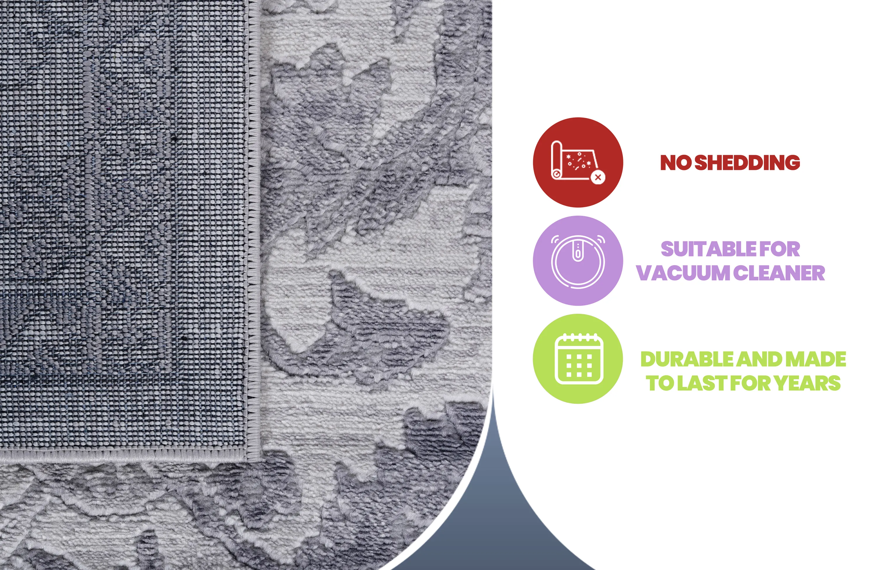 6X9 Grey/Silver/Oriental Non-Shedding Living Room Bedroom Dining Home Office Stylish and Stain Resistant Area Rug