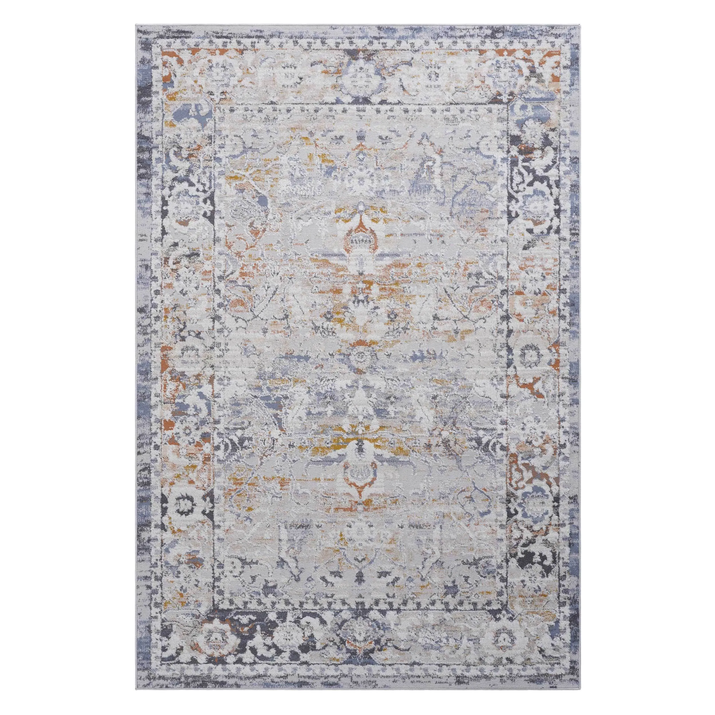 6X9 Ivory/Grey /Traditional Non-Shedding Living Room Bedroom Dining Home Office Stylish and Stain Resistant Area Rug