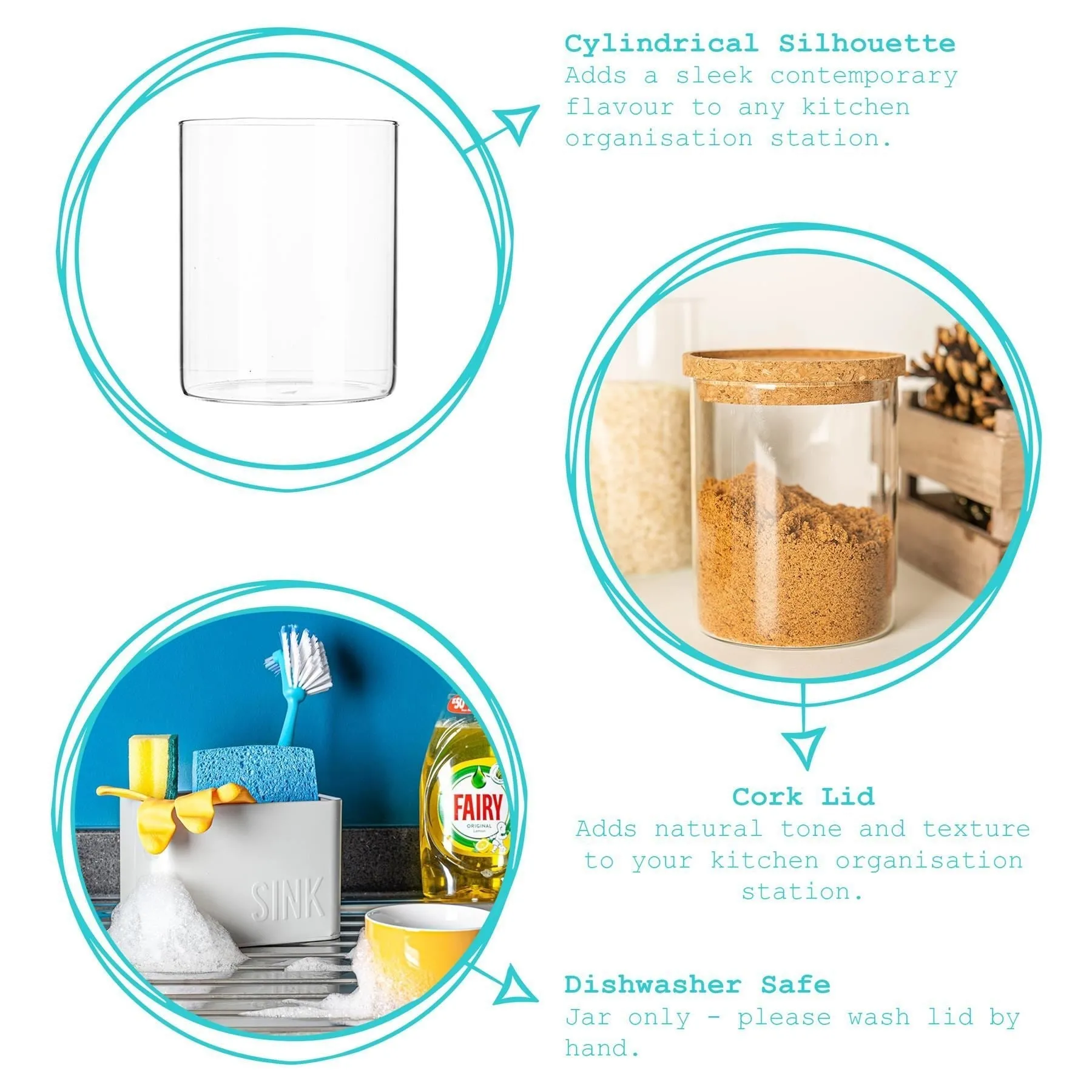 750ml Cork Lid Storage Jar - By Argon Tableware