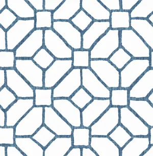 Addis Blue Trellis Wallpaper
