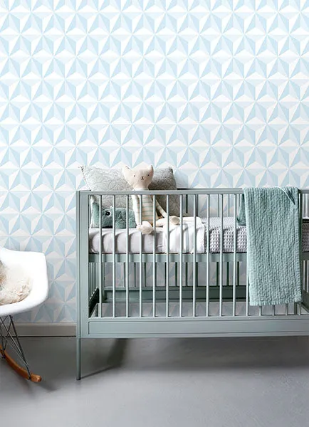 Adella Sky Blue Geometric Wallpaper from the Fable Collection