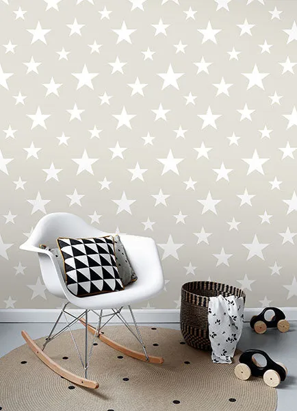 Amira Taupe Stars Wallpaper from the Fable Collection