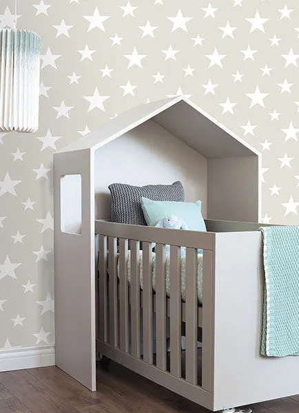 Amira Taupe Stars Wallpaper from the Fable Collection