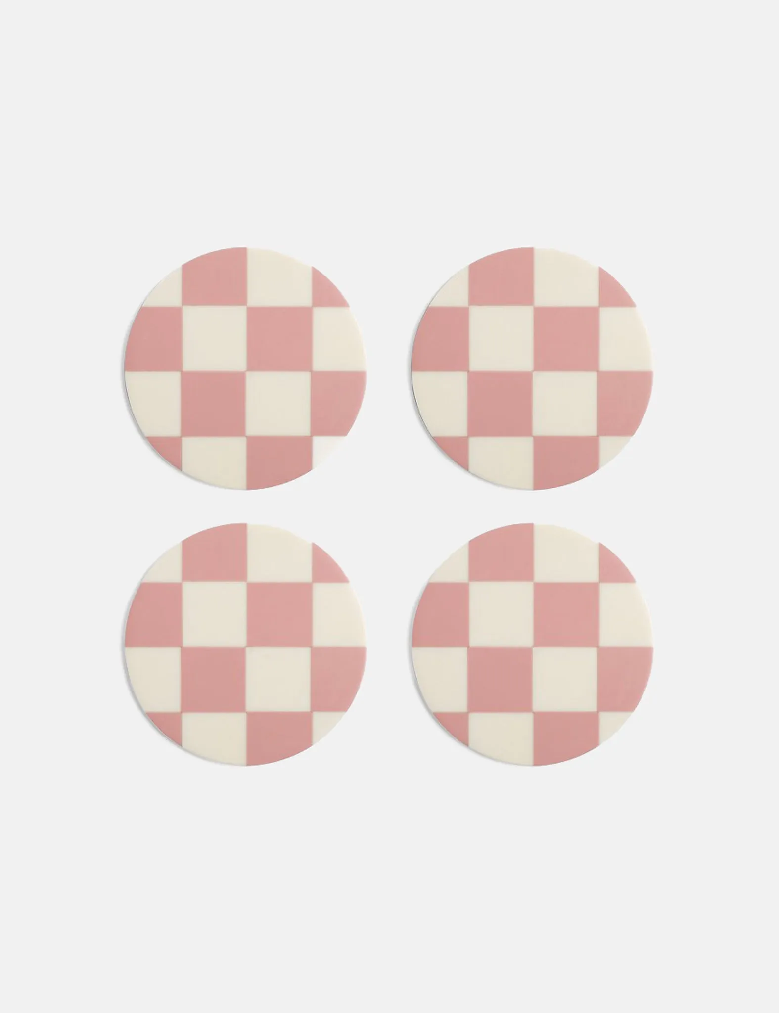 & Klevering Check Coasters (Set Of 4) - Pink