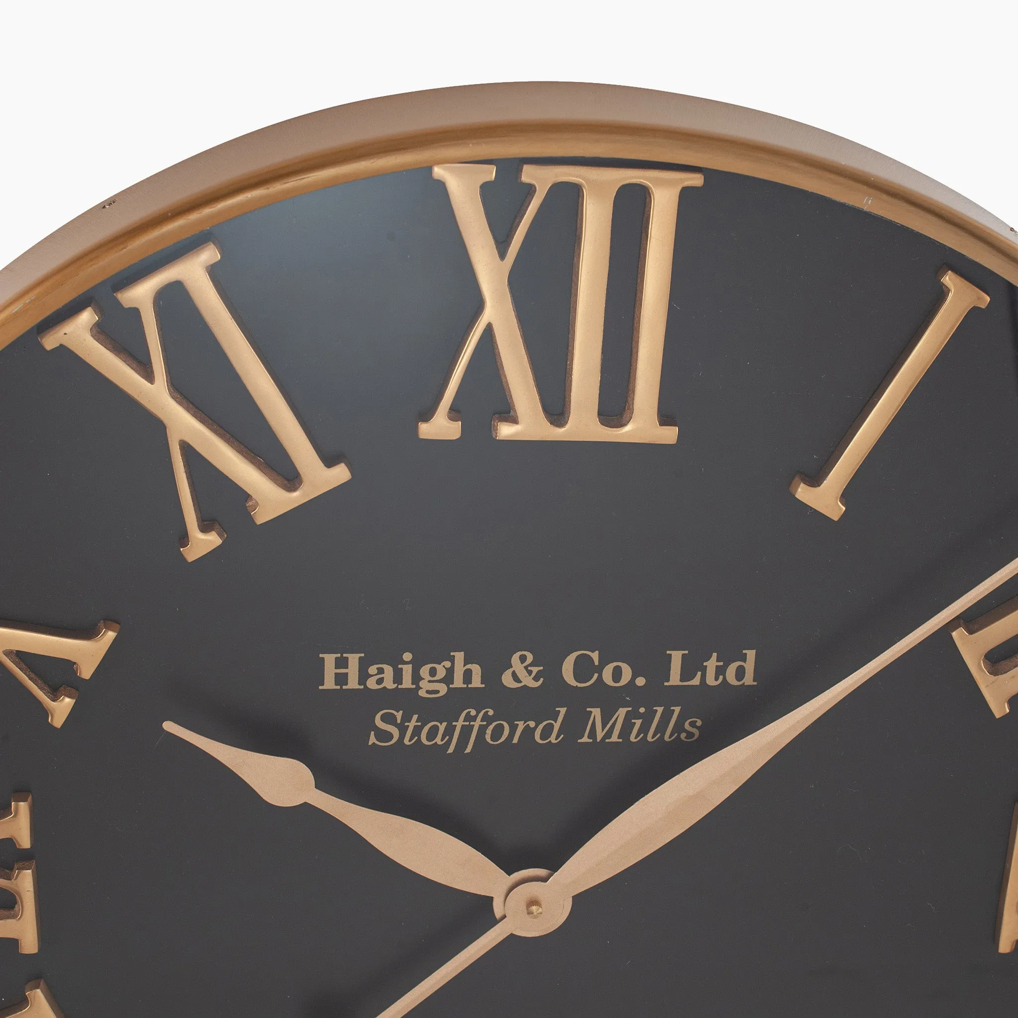 Antique Gold and Black Metal Wall Clock