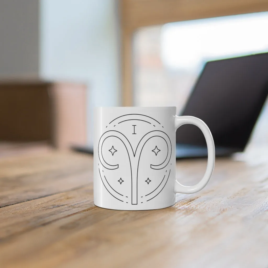 Aries Symbol Zodiac Ram Astrology Ceramic Mug 11oz