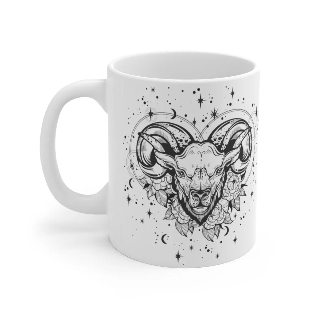 Aries Zodiac Ram Astrology "Renewal" Ceramic Mug 11oz