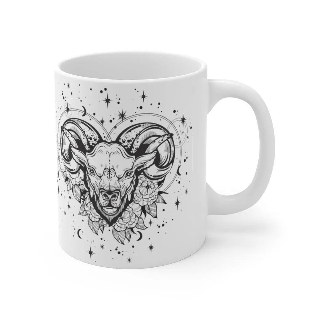 Aries Zodiac Ram Astrology "Renewal" Ceramic Mug 11oz