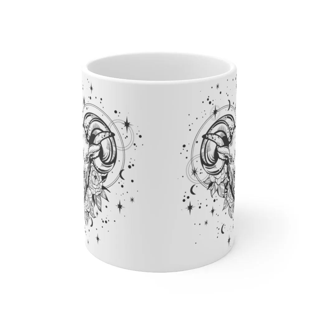 Aries Zodiac Ram Astrology "Renewal" Ceramic Mug 11oz