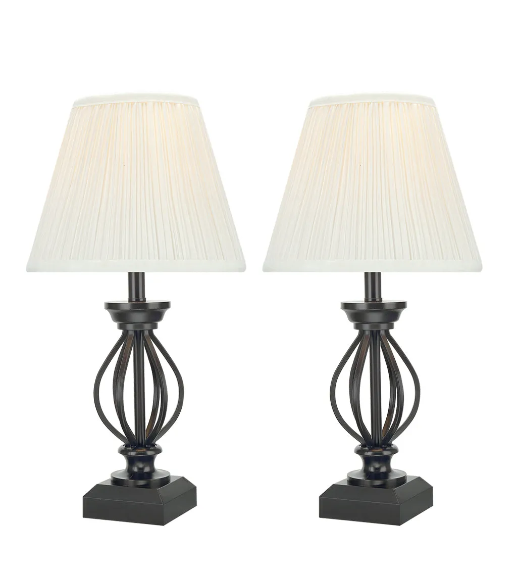Aspen Creative 40112-02 17 1/2" High Traditional Wire Table Lamp, Black