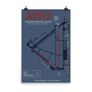AWO Arlington Municipal Airport Layout Art