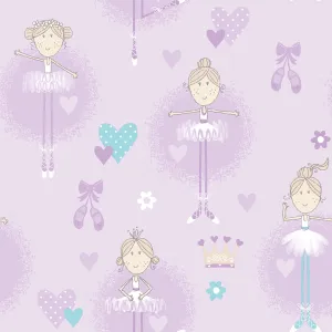 Ballerina Purple Wallpaper from the Just 4 Kids 2 Collection