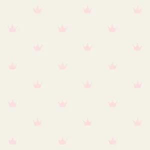 Bea Light Pink Crowns Wallpaper from the Fable Collection