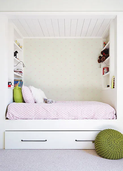 Bea Light Pink Crowns Wallpaper from the Fable Collection
