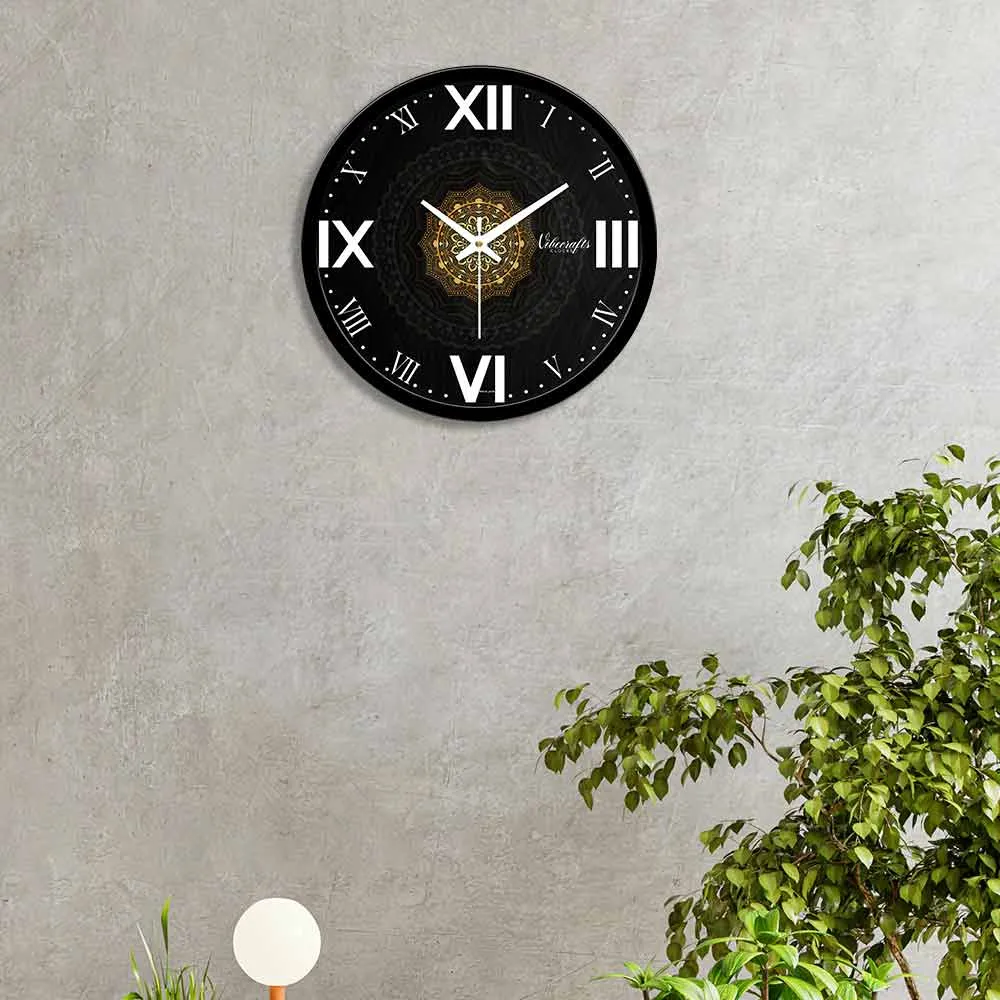 Beautiful Mandala Golden Art Designer Wall Clock