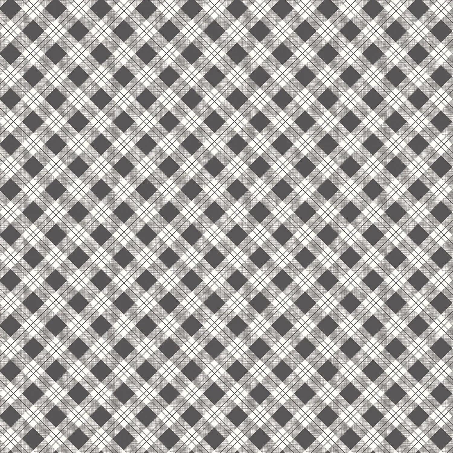 Bee Plaid by Lori Holt - Scarecrow Steel - 1/2 yd Quilters Weight Cotton