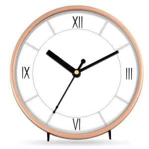 Bigwheels Rose Gold Color Analogue Round Plastic ( 15 X 15 X 5cm) Table Cum Wall Clock with Glass for Home/Kitchen/Bedroom/Office and Gift Purpose
