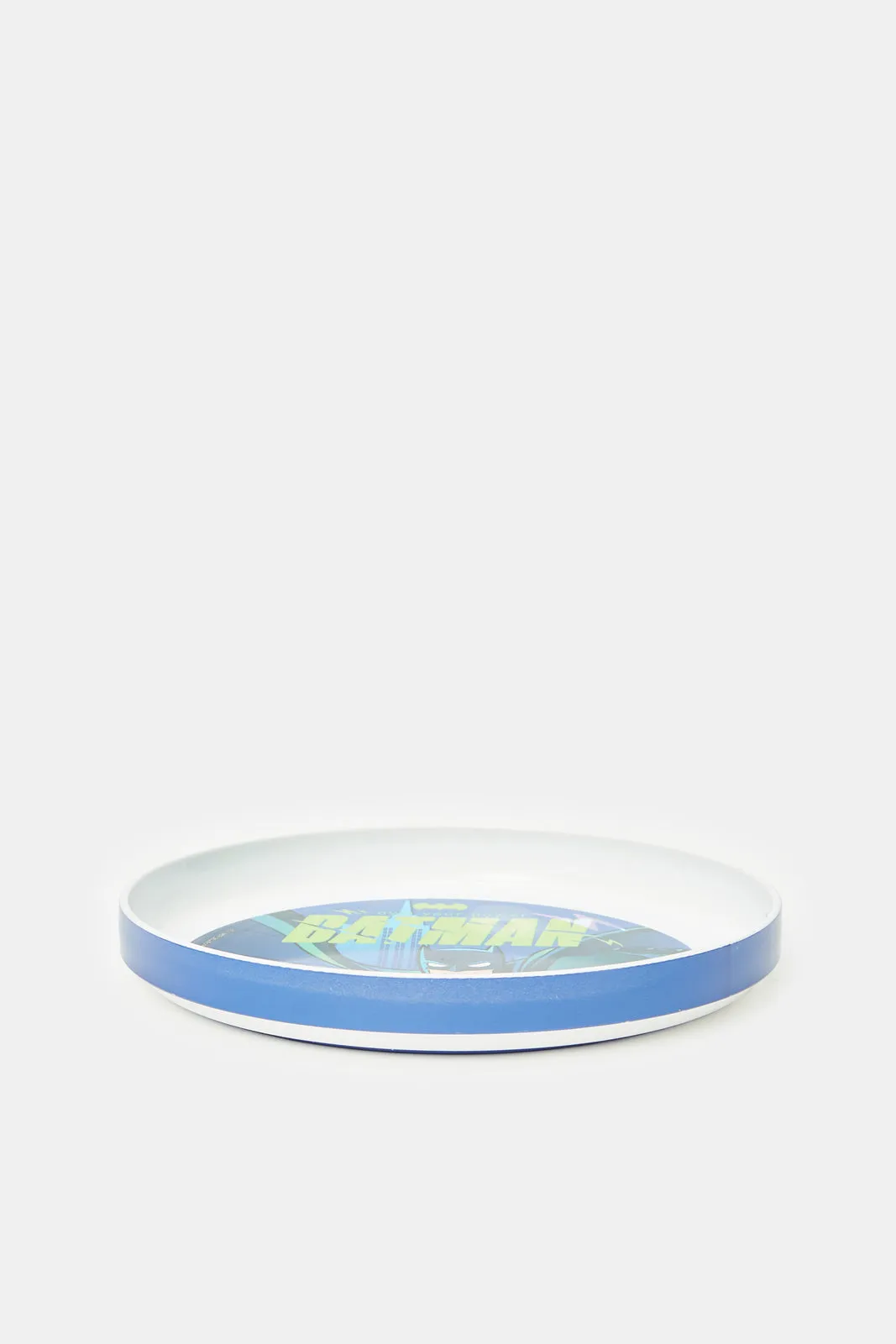 Blue And White Batman Print Breakfast Set (3 Piece)