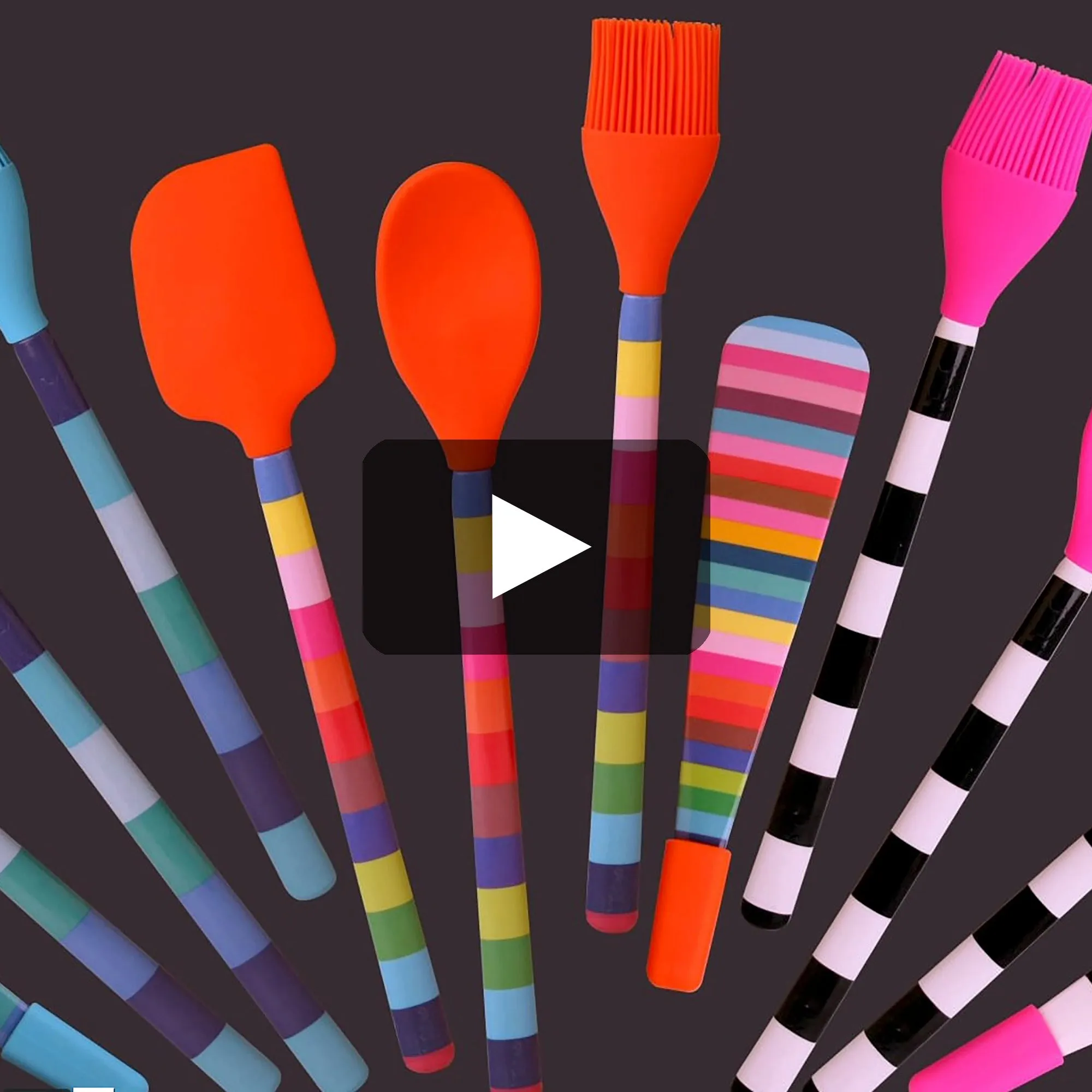 Blue Ocean Stripe Silicone Spatula