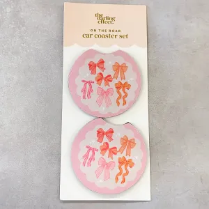 Blushing Bows Car Coaster Set