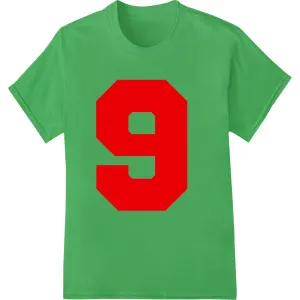 Bold Red Number 9 Heat Transfer for Custom Designs