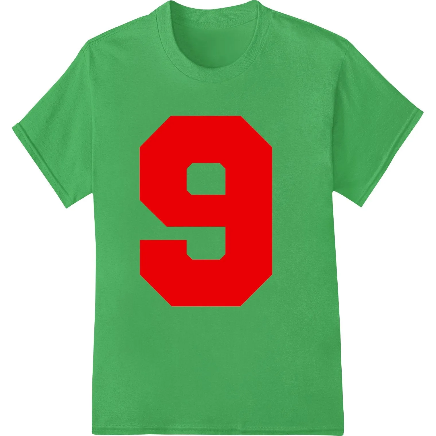 Bold Red Number 9 Heat Transfer for Custom Designs