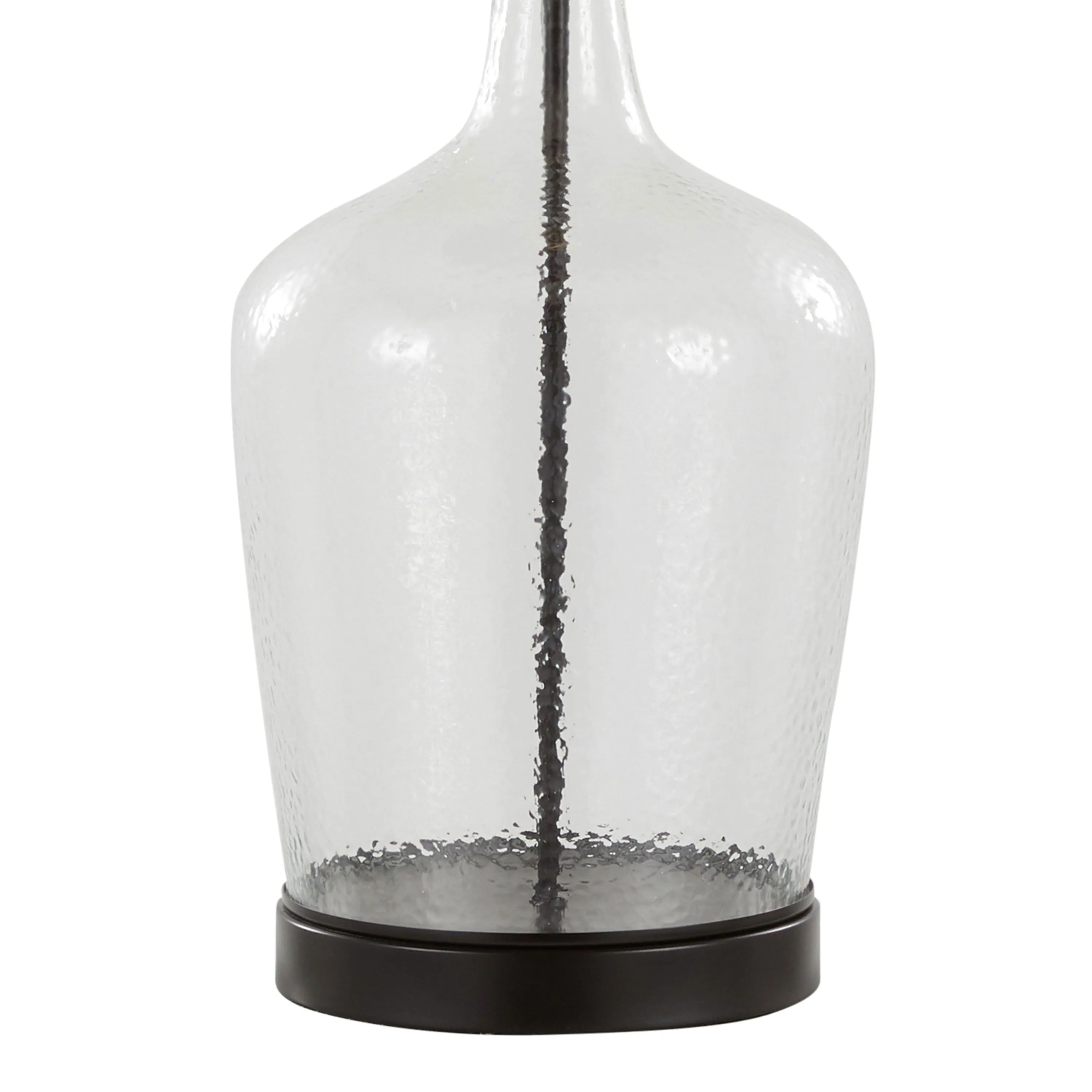 Botella - Contemporary Table Lamp Built In USB Port (Set of 2) - Clear / Oil Bronze / Natural by Couch.com